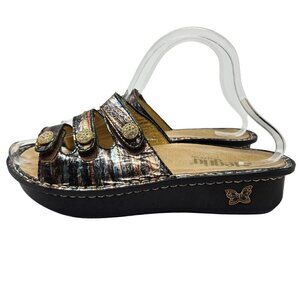Alegria Fiona Slip On Slide Sandals Shoes In Earthen Metallic Women's Size 8-8.5